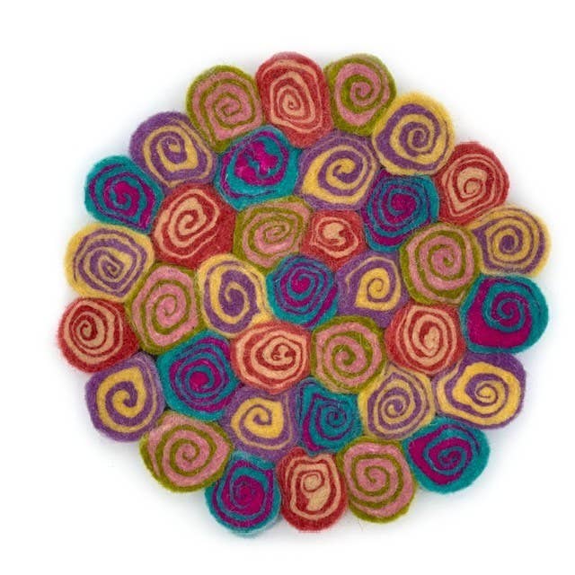 Salt Water Taffy Felt Swirl Trivet