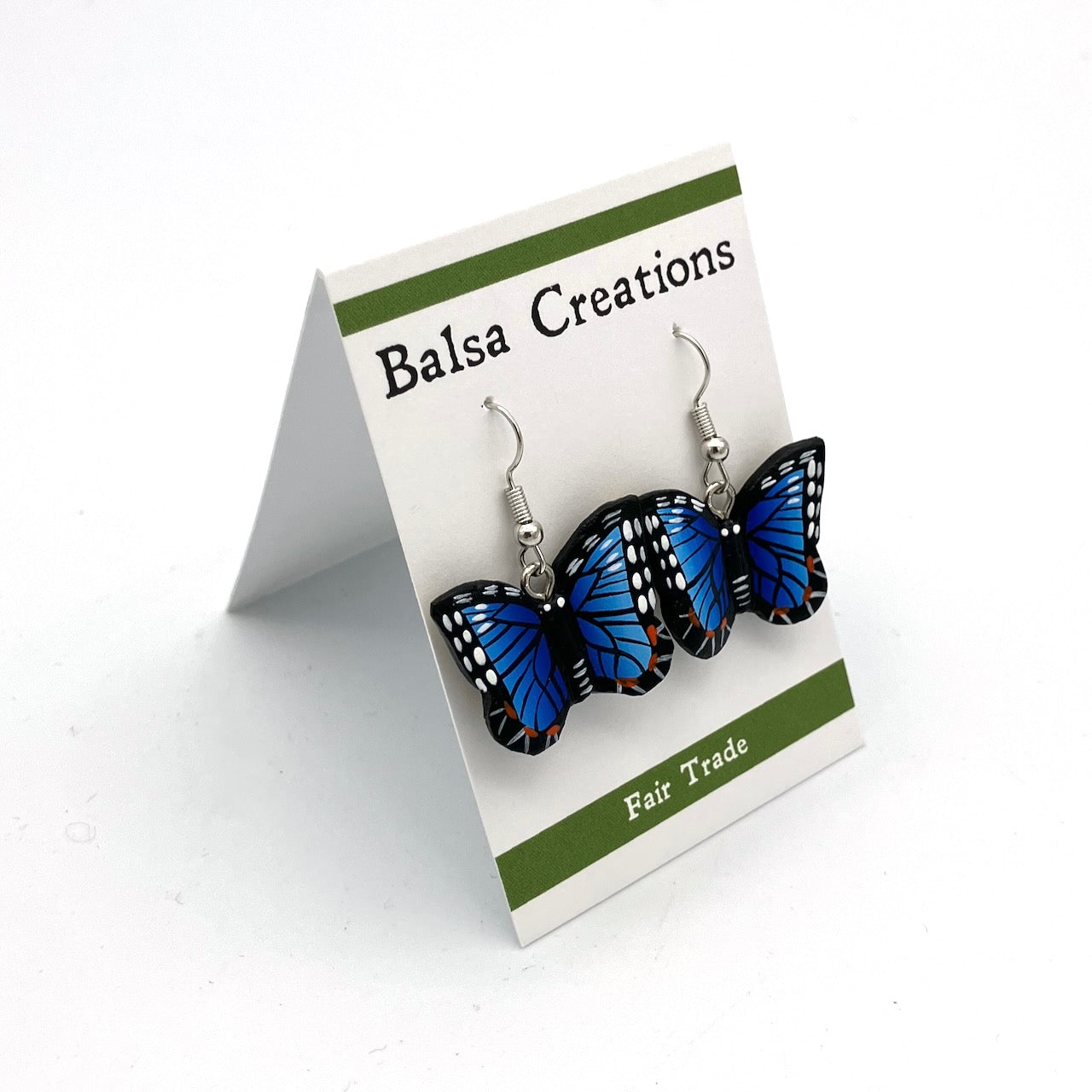 Blue Morpho Balsa Earrings