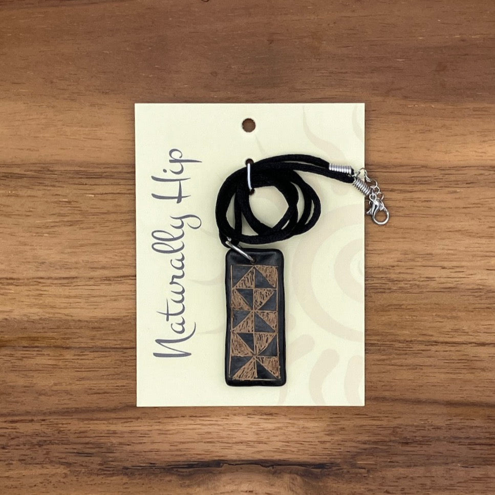 Geometric Ceramic Necklace (Rectangular)