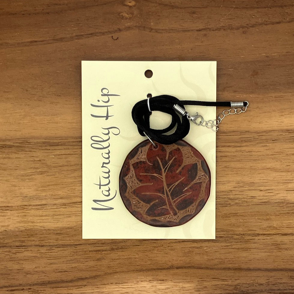 Fall Tulip Leaf Ceramic Necklace