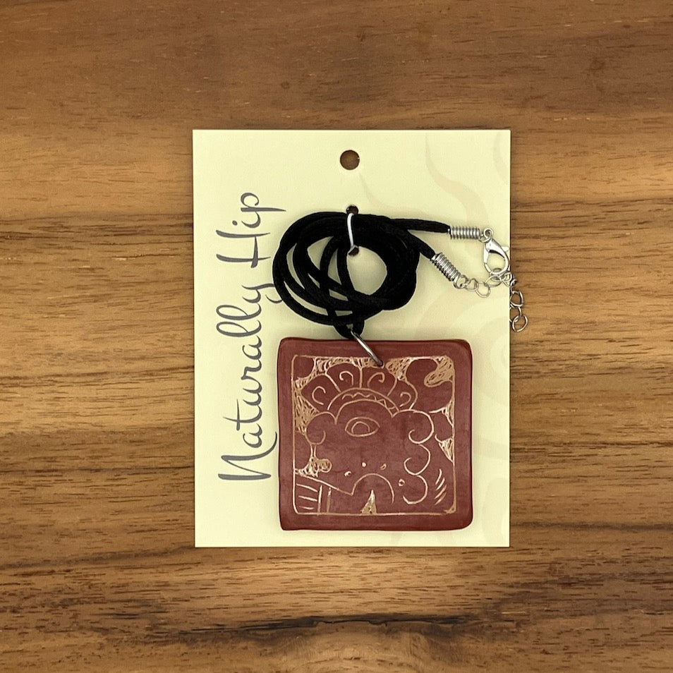 Mayan Symbol Ceramic Necklace