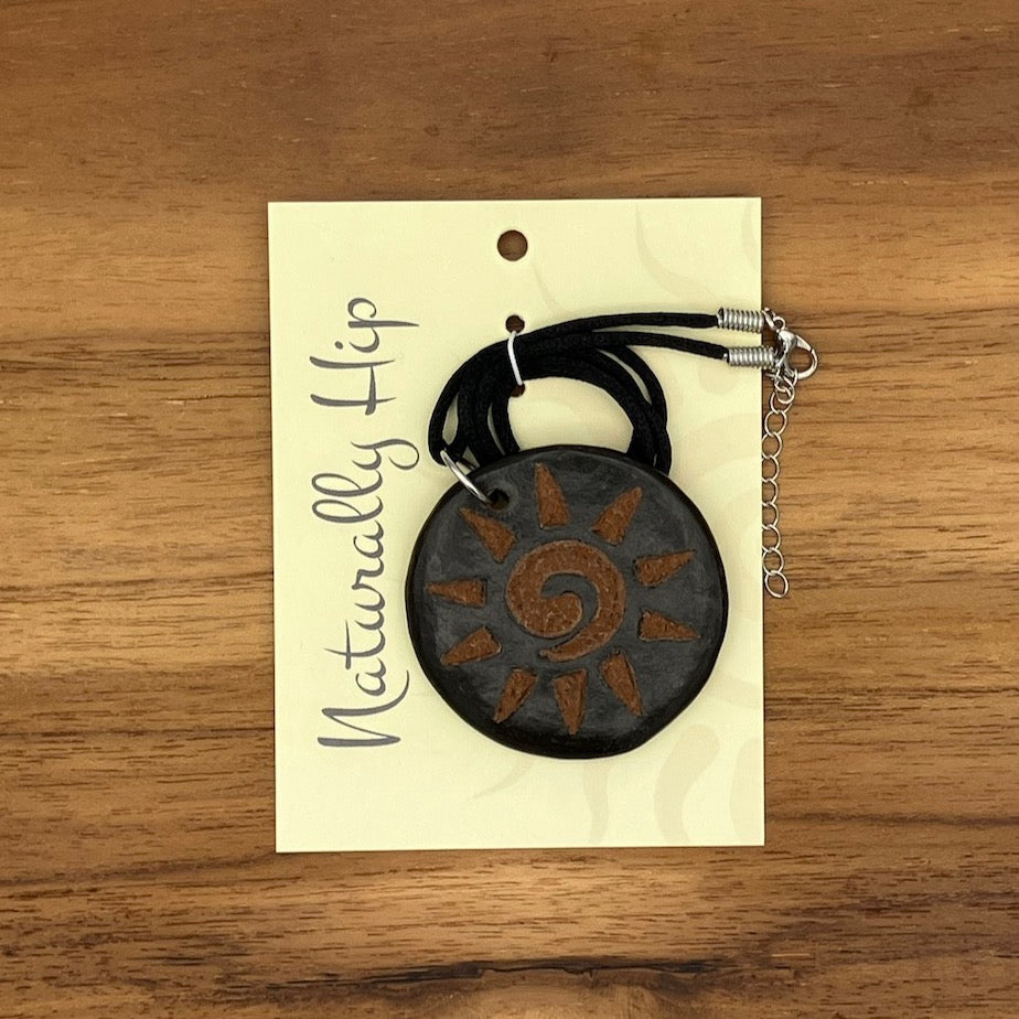 Black Sun Ceramic Necklace