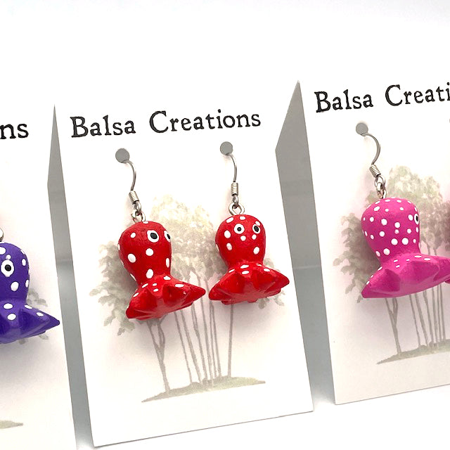 Whimsical Octopus Balsa Earrings