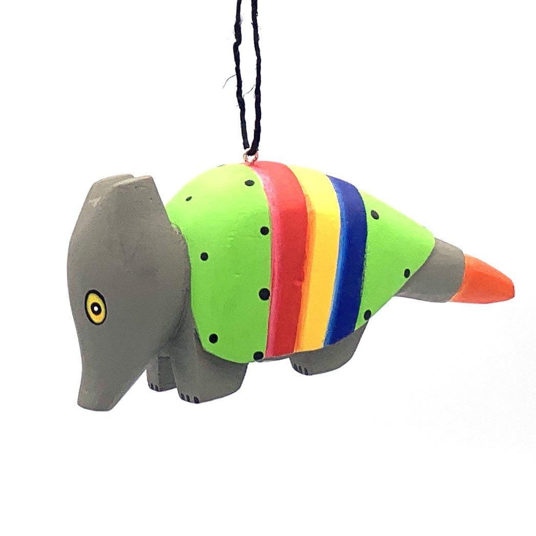 Whimsical Armadillo Balsa Ornament