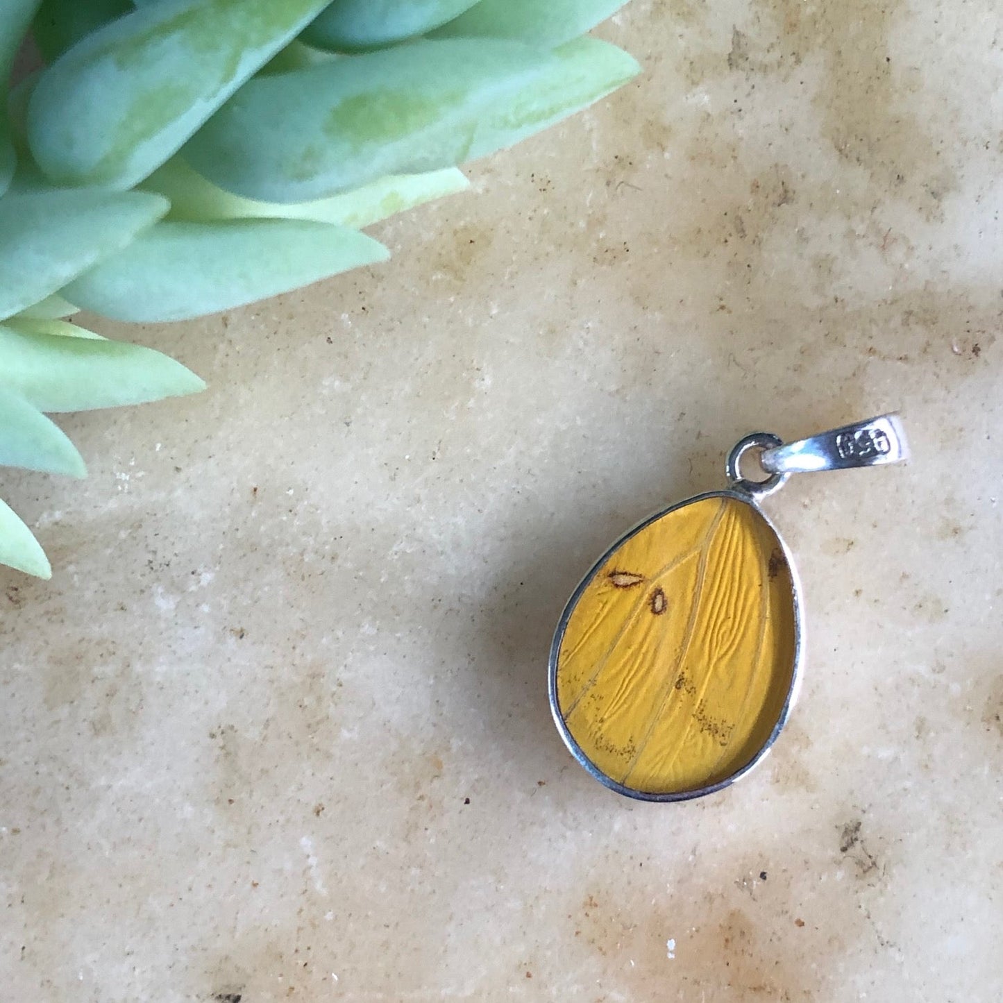 Orange-barred Sulphur Butterfly Pendant