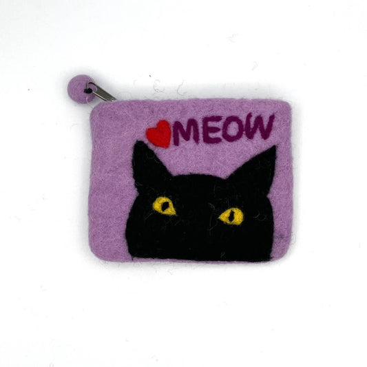 Cat's Meow Felt Coin Purse