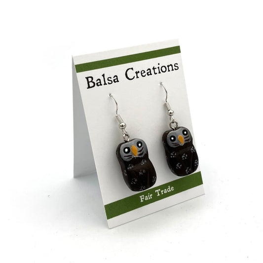 Barred Owl Balsa Earrings