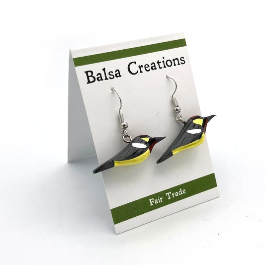 Bay-breasted Warbler Balsa Earrings