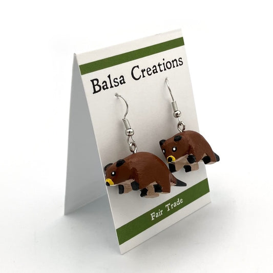 Beaver Balsa Earrings