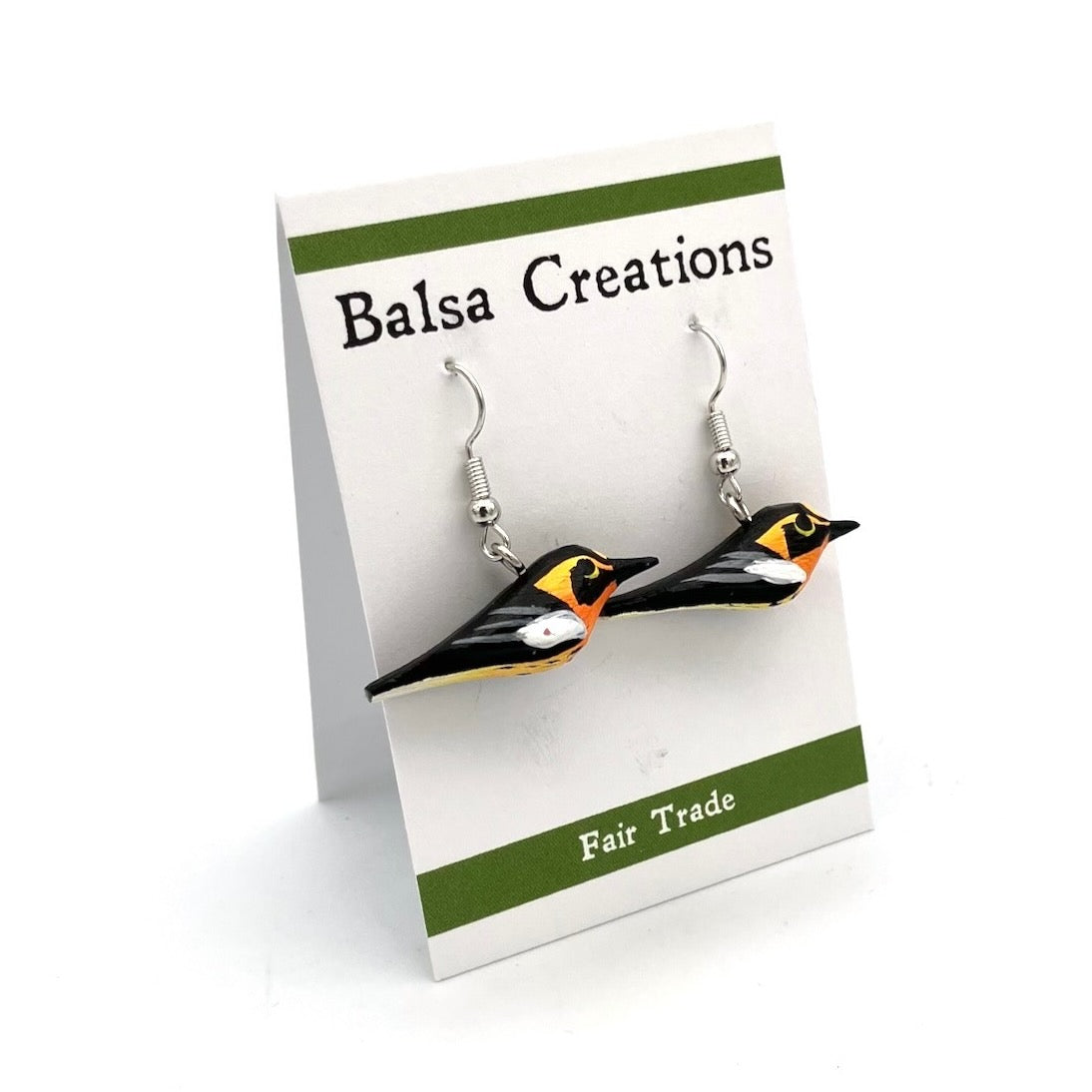 Blackburnian Warbler Balsa Earrings