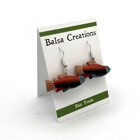 Coho Salmon Balsa Earrings