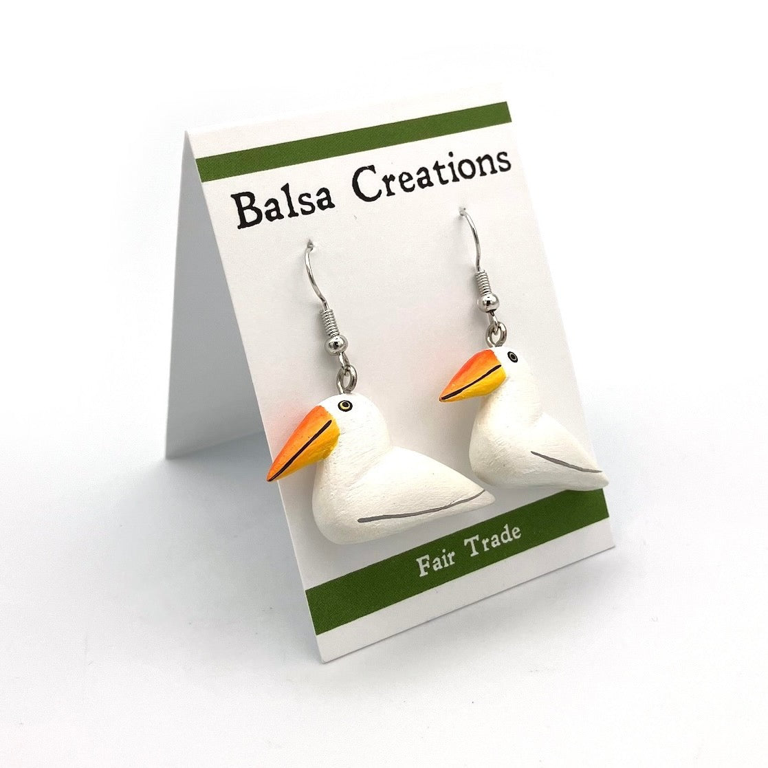 Great Egret Balsa Earrings