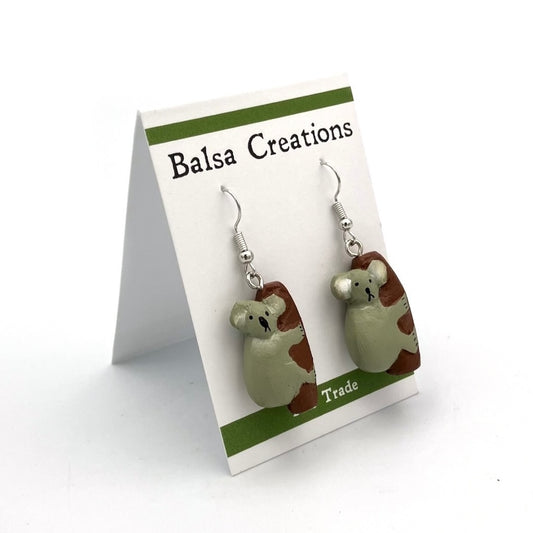 Koala Balsa Earrings