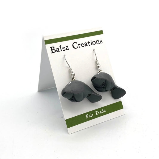 Manatee Balsa Earrings