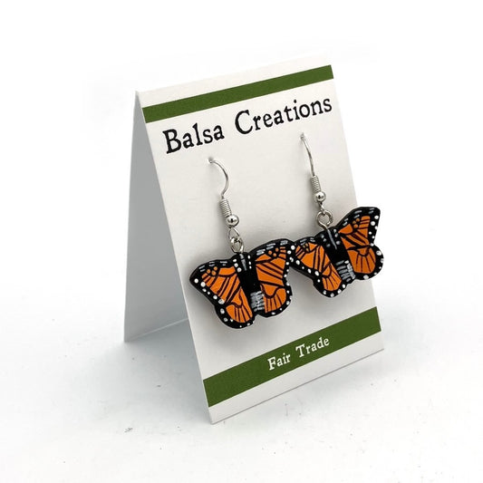 Monarch Balsa Earrings