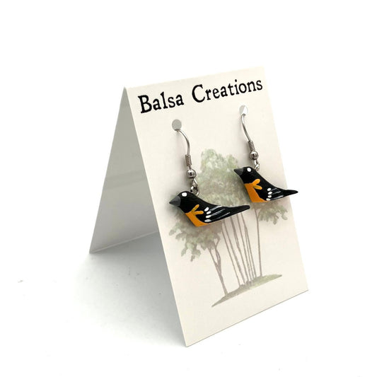 Northern Oriole Balsa Earrings