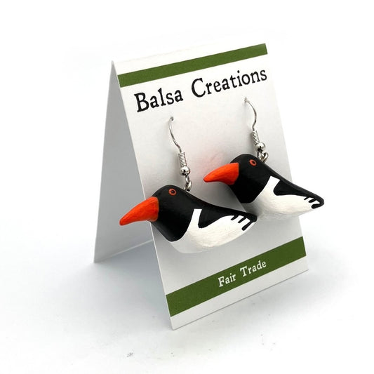 American Oystercatcher Balsa Earrings