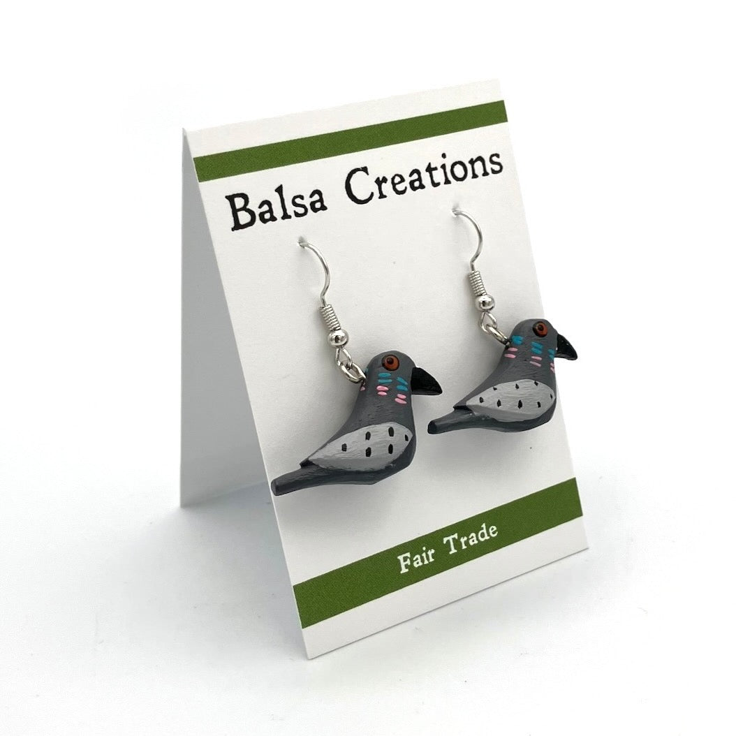 Pigeon Balsa Earrings