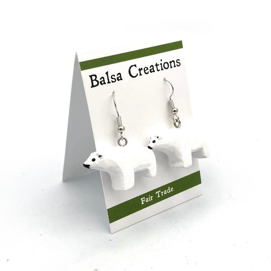 Polar Bear Balsa Earrings