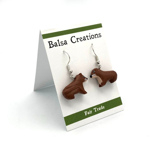 River Otter Balsa Earrings