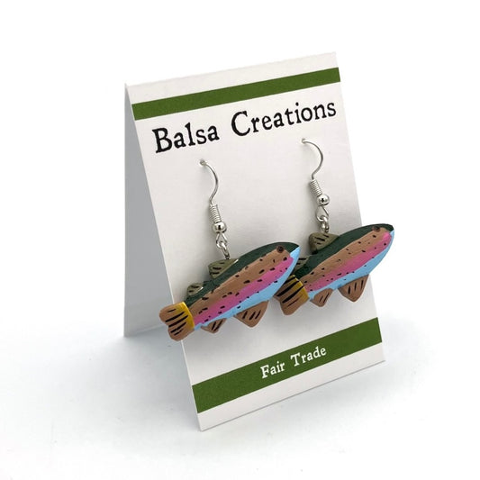 Rainbow Trout Balsa Earrings