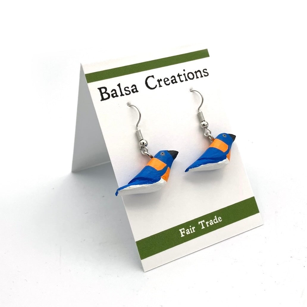 Western Bluebird Balsa Earrings