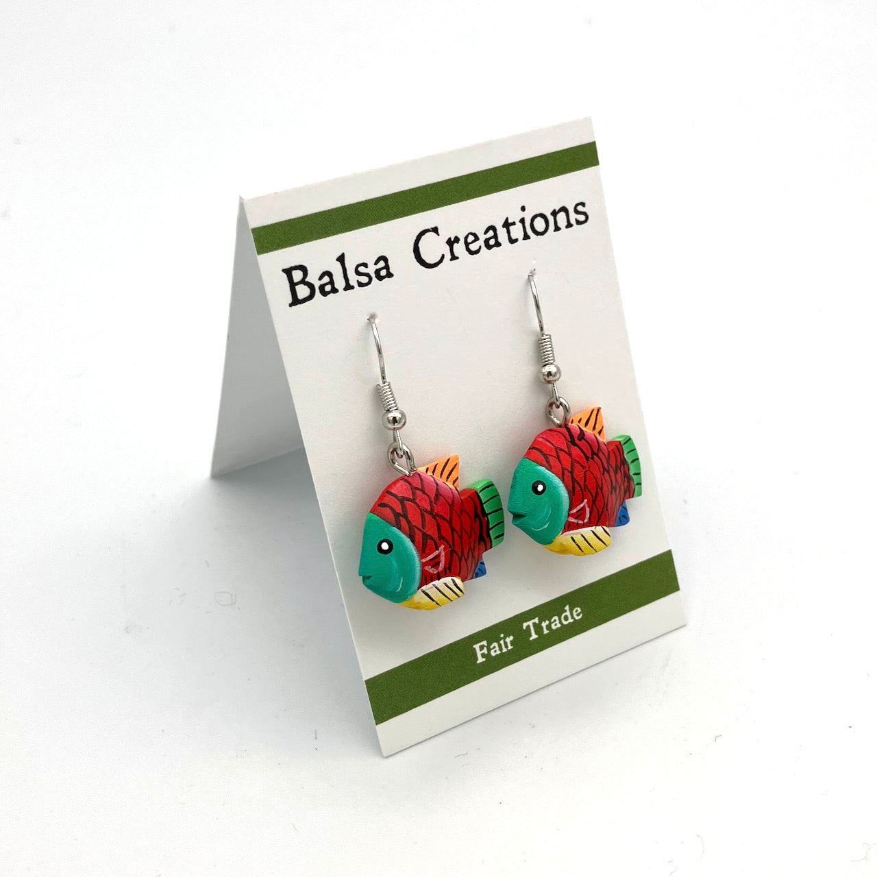 Whimsical Fish Balsa Earrings