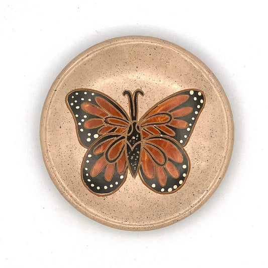 Monarch Butterfly Ceramic Ring Dish (Cream)