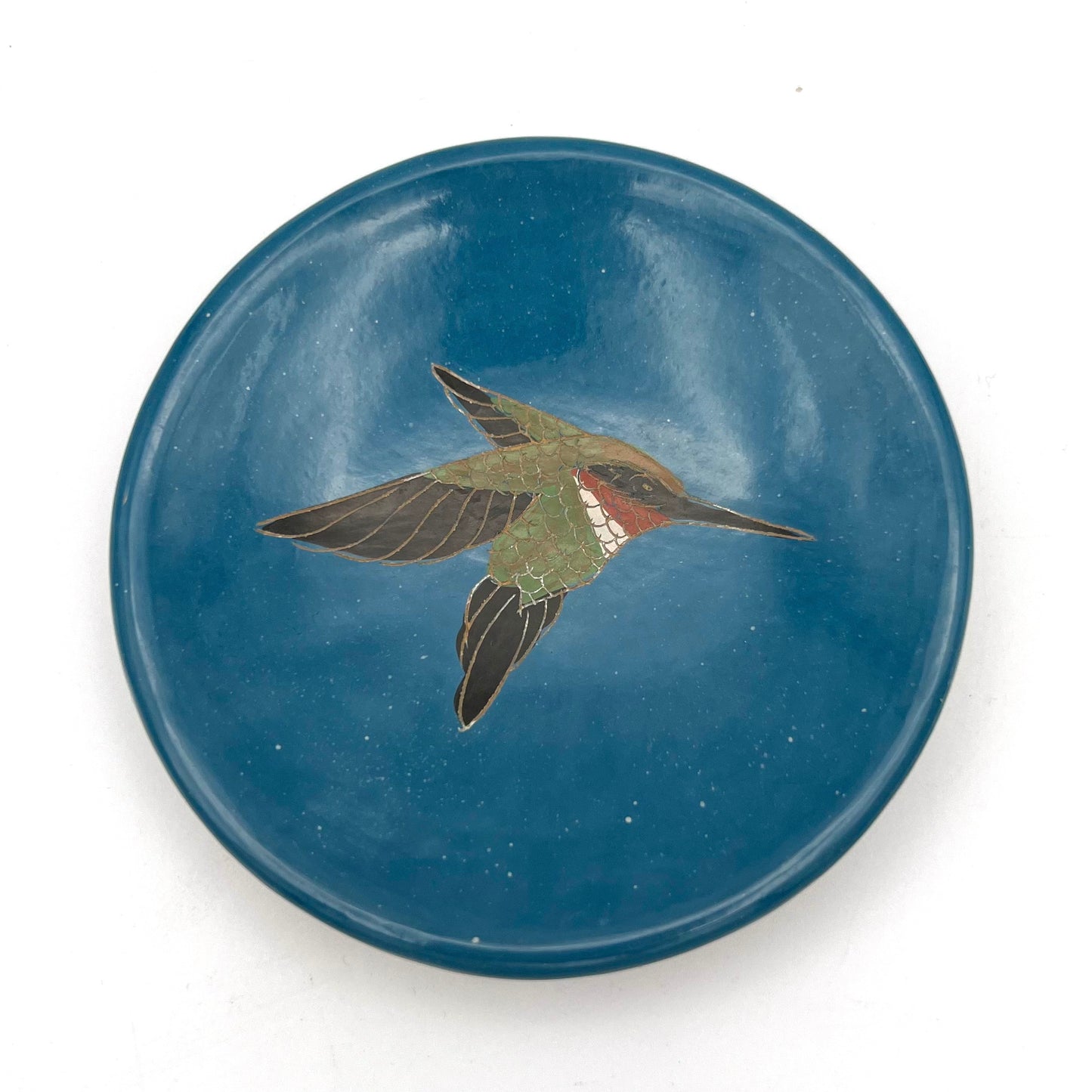 Ruby-throated Hummingbird Ceramic Ring Dish