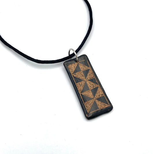 Geometric Ceramic Necklace (Rectangular)