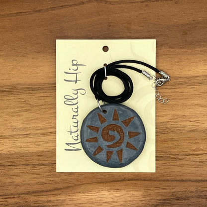 Blue Sun Ceramic Necklace