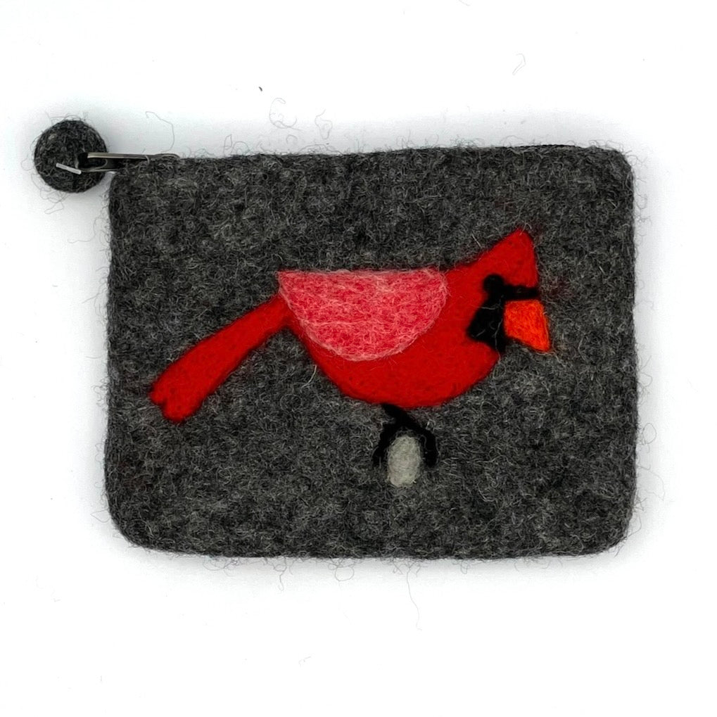 Cardinal Felt Coin Purse