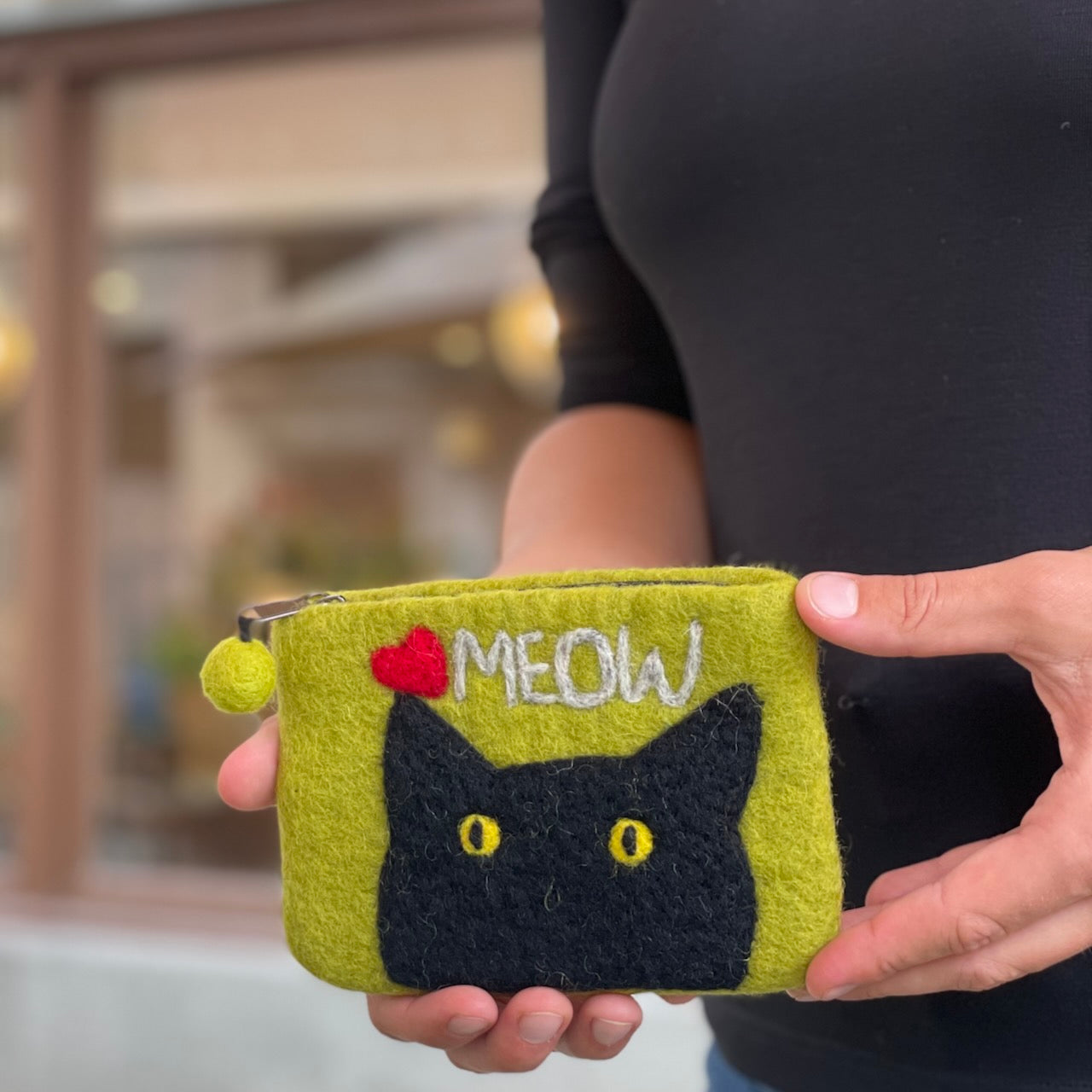 Cat's Meow Felt Coin Purse