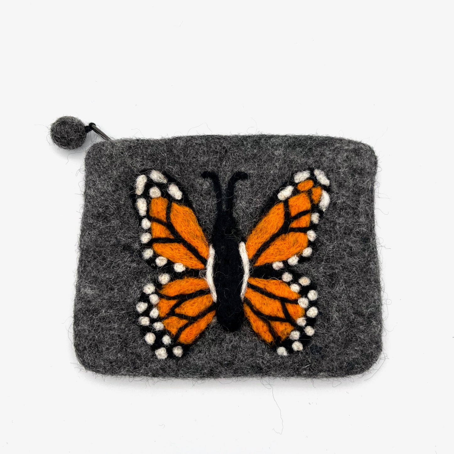 Monarch Butterfly Felt Coin Purse