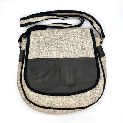 Vegan Recycled Inner Tube and Hemp Saddle Bag