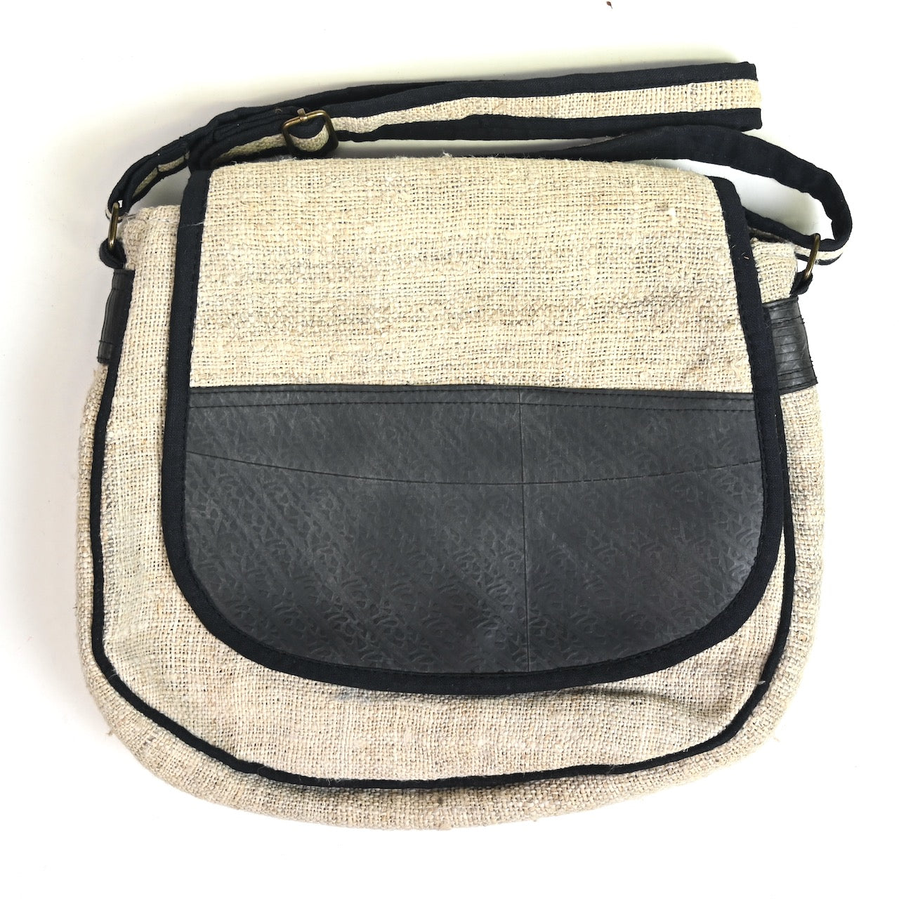 Vegan Recycled Inner Tube and Hemp Saddle Bag