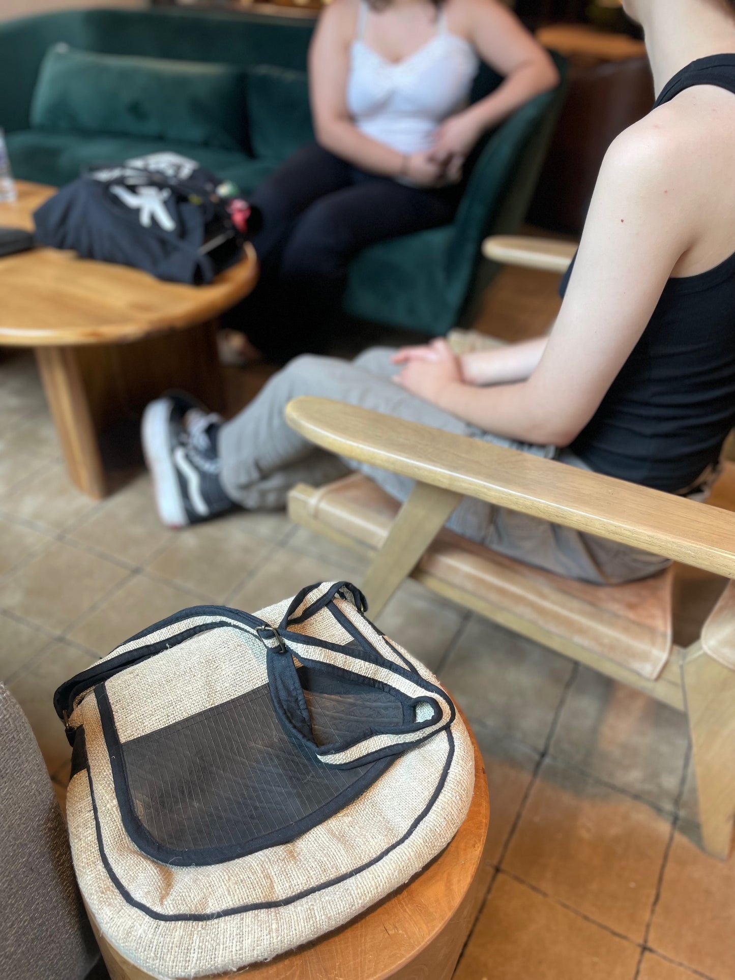 Vegan Recycled Inner Tube and Hemp Saddle Bag