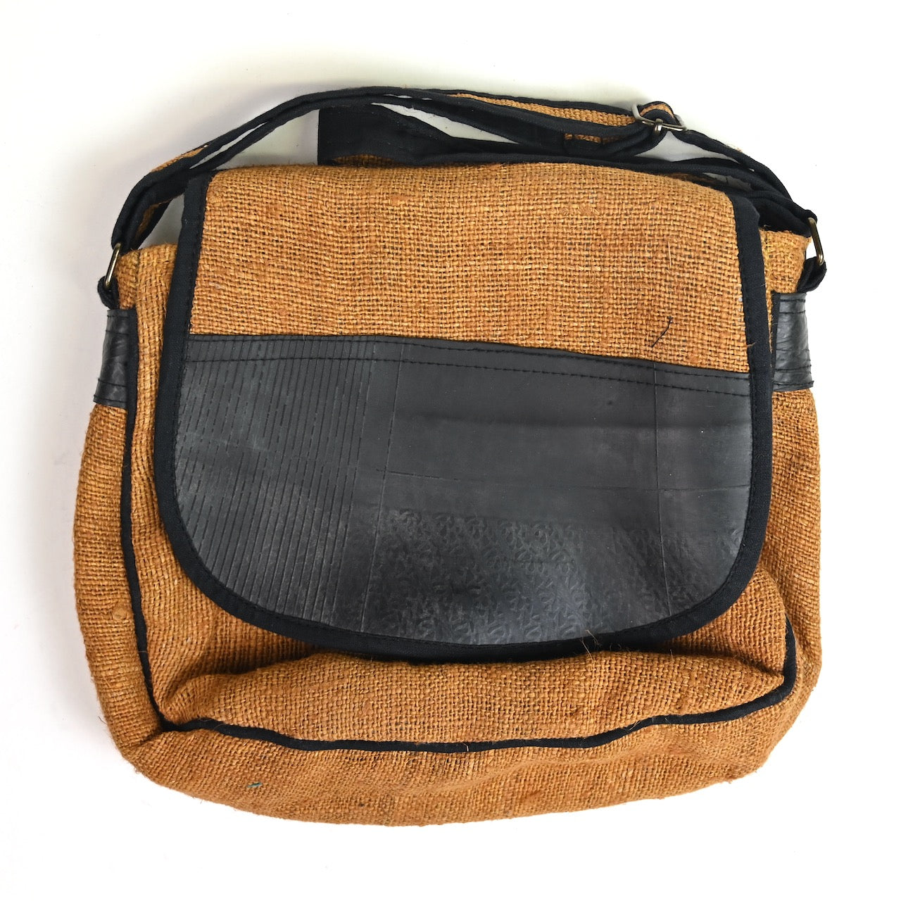 Vegan Recycled Inner Tube and Hemp Saddle Bag