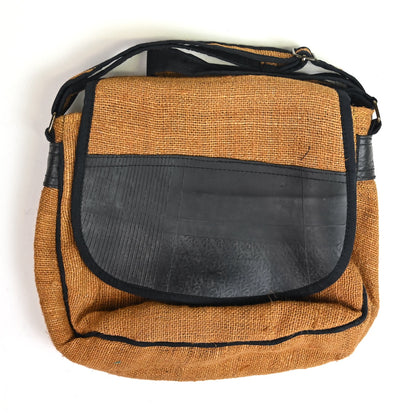 Vegan Recycled Inner Tube and Hemp Saddle Bag