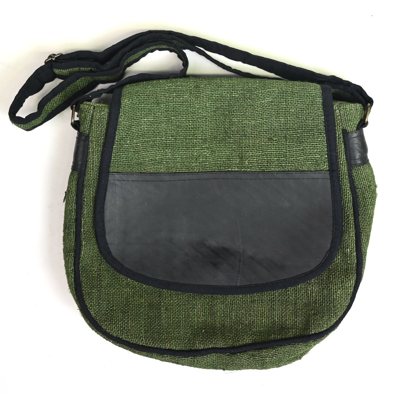 Vegan Recycled Inner Tube and Hemp Saddle Bag