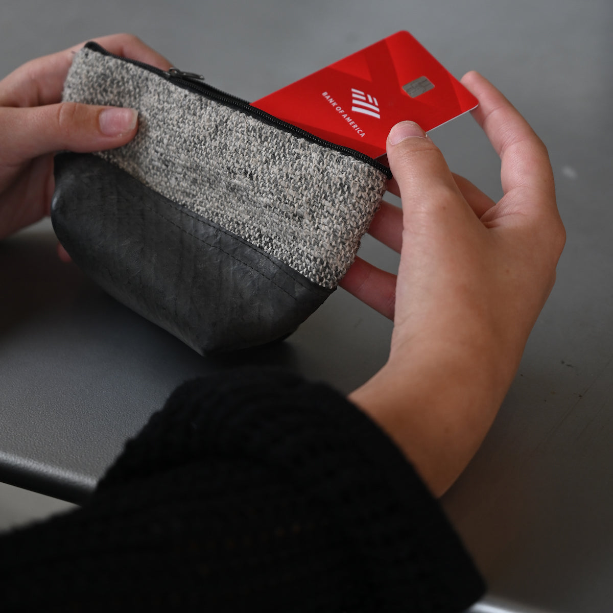 Vegan Recycled Inner Tube and Hemp Pouch