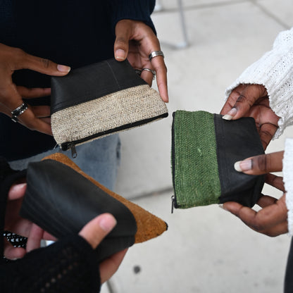 Vegan Recycled Inner Tube and Hemp Pouch
