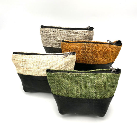 Vegan Recycled Inner Tube and Hemp Pouch