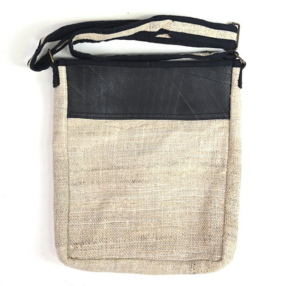 Vegan Recycled Inner Tube and Hemp Urban Crossbody Bag