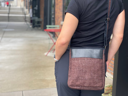 Vegan Recycled Inner Tube and Hemp Urban Crossbody Bag
