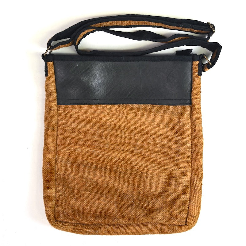 Vegan Recycled Inner Tube and Hemp Urban Crossbody Bag