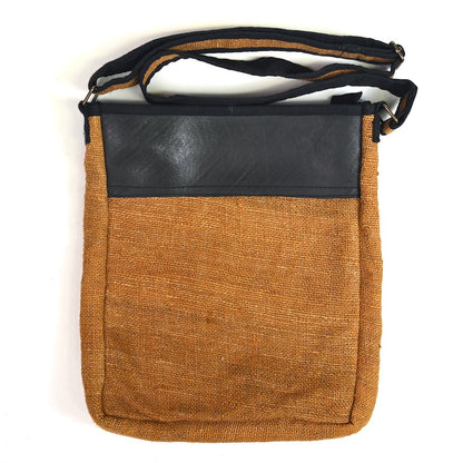 Vegan Recycled Inner Tube and Hemp Urban Crossbody Bag