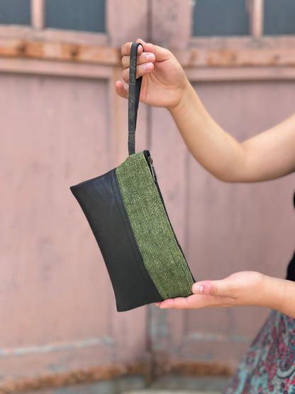 Vegan Recycled Inner Tube and Hemp Wristlet