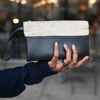 Vegan Recycled Inner Tube and Hemp Wristlet