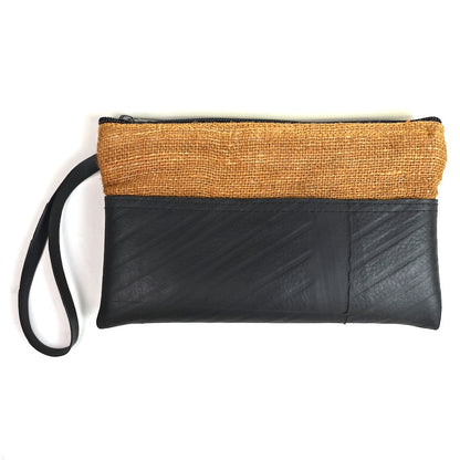 Vegan Recycled Inner Tube and Hemp Wristlet